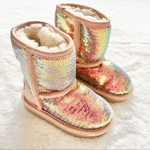 UGG Pink Sequined Lined kids  Boots Size 6